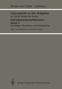 Book Cover for Lösungsheft Zu Den Aufgaben Der Vierten Auflage Des Buches by Walther Busse von Colbe, Gert Laßmann