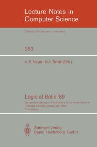 Book Cover for Logic at Botik '89 by Albert R Meyer, Michael A Taitslin