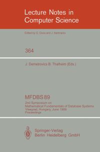 Book Cover for MFDBS 89 by Janos Demetrovics, Bernhard Thalheim