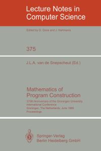 Book Cover for Mathematics of Program Construction by Jan LA van de Snepscheut