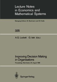 Book Cover for Improving Decision Making in Organisations by Alan G Lockett, Gerd Islei