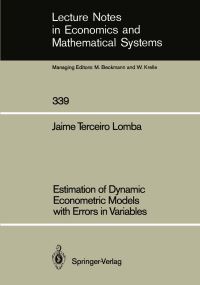 Book Cover for Estimation of Dynamic Econometric Models With Errors in Variables by Jaime Terceiro Lomba