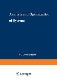 Book Cover for Analysis and Optimization of Systems by A Bensoussan, JL Lions