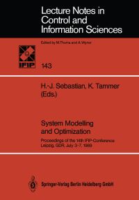 Book Cover for System Modelling and Optimization by HJ Sebastian, K Tammer