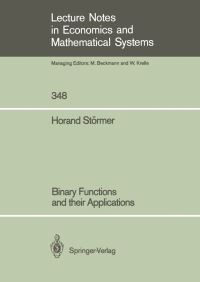 Book Cover for Binary Functions and Their Applications by Horand Störmer