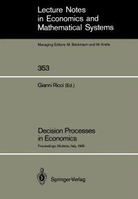 Book Cover for Decision Processes in Economics by Gianni Ricci