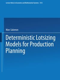 Book Cover for Deterministic Lotsizing Models for Production Planning by Marc Salomon