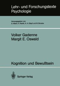 Book Cover for Kognition Und Bewutsein by Volker Gadenne, Margit E Oswald