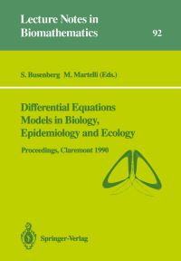 Book Cover for Differential Equations Models in Biology, Epidemiology and Ecology by Stavros Busenberg, Mario Martelli