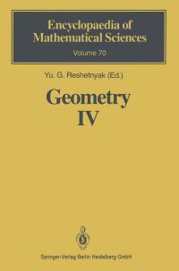 Book Cover for Geometry IV by YuG Reshetnyak, E Primrose, VN Berestovskij, IG Nikolaev, YuG Reshetnyak