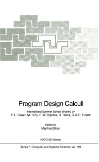 Book Cover for Program Design Calculi by Manfred Broy