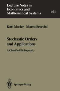 Book Cover for Stochastic Orders and Applications by Karl Mosler, Marco Scarsini