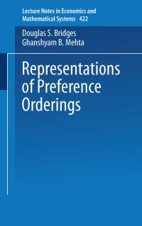 Book Cover for Representations of Preferences Orderings by Douglas S Bridges, Ghanshyam B Mehta