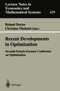 Book Cover for Recent Developments in Optimization by Roland Durier, Christian Michelot