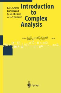 Book Cover for Introduction to Complex Analysis by EM Chirka, P Dolbeault, GM Khenkin