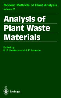 Book Cover for Analysis of Plant Waste Materials by H F Linskens, J F Jackson