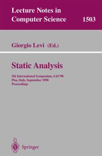 Book Cover for Static Analysis by SAS 98 Conference, Giorgio Levi