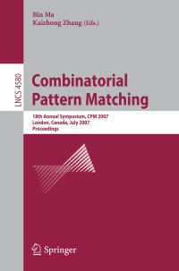 Book Cover for Combinatorial Pattern Matching Theoretical Computer Science and General Issues by Bin Ma, Kaizhong Zhang