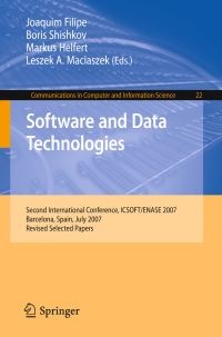 Book Cover for Software and Data Technologies by ICSOFT 2007, Joaquim Filipe