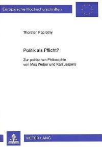Book Cover for Politik Als Pflicht? by Thorsten Paprotny