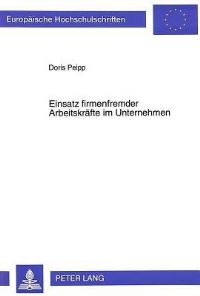 Book Cover for Einsatz Firmenfremder Arbeitskrafte Im Unternehmen by Doris Peipp