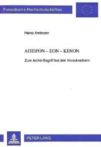 Book Cover for Apeiron-Eon-Kenon by Heinz Ambronn