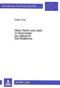Book Cover for Staat, Recht Und Justiz Im Kommentar Der Zeitschrift Die Weltbuehne by Dieter Lang