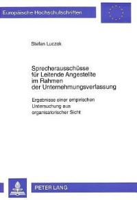 Book Cover for Sprecherausschuesse Fuer Leitende Angestellte Im Rahmen Der Unternehmungsverfassung by Stefan Luczak