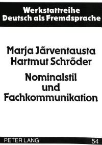 Book Cover for Nominalstil Und Fachkommunikation by Hartmut Schröder, Marja Järventausta