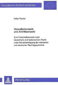 Book Cover for Vonselbsterwerb Und Antrittserwerb by Hella Fischer