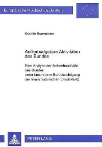 Book Cover for Außerbudgetare Aktivitaten Des Bundes by Kerstin Burmeister