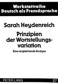Book Cover for Prinzipien Der Wortstellungsvariation by Sarah Heydenreich