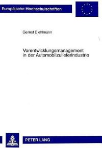 Book Cover for Vorentwicklungsmanagement in Der Automobilzulieferindustrie by Gernot Diehlmann