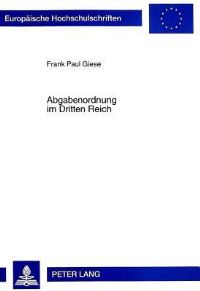 Book Cover for Abgabenordnung Im Dritten Reich by Frank Paul Giese