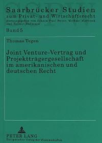 Book Cover for Joint Venture-Vertrag Und Projekttraegergesellschaft Im Amerikanischen Und Deutschen Recht by Thomas Tegen