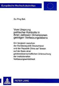 Book Cover for Vom Ursprung Politischer Kontrolle in Ihren Zeitlosen Dimensionen Geistigen Verfassungslebens by SuPing Beh