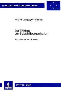 Book Cover for Zur Effizienz Der Selbsthilfeorganisation by Rino Ambangtjayo Sa'danoer