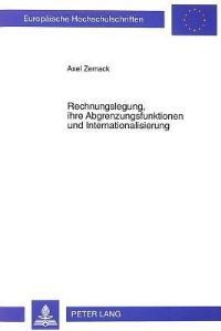 Book Cover for Rechnungslegung, Ihre Abgrenzungsfunktionen Und Internationalisierung by Axel Zernack