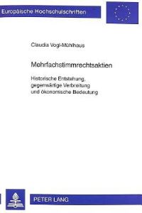 Book Cover for Mehrfachstimmrechtsaktien by Claudia Vogl-Mühlhaus
