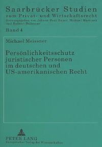 Book Cover for Personlichkeitsschutz Juristischer Personen Im Deutschen Und US-Amerikanischen Recht by Michael Meissner