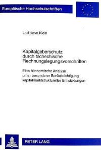 Book Cover for Kapitalgeberschutz Durch Tschechische Rechnungslegungsvorschriften by Ladislava Klein