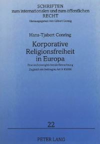 Book Cover for Korporative Religionsfreiheit in Europa by HansTjabert Conring