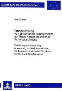 Book Cover for Fruherkennung Von Unternehmensinsolvenzen Auf Basis Handelsrechtlicher Jahresabschlusse by Axel Pfeifer