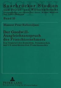 Book Cover for Der Goodwill-Ausgleichsanspruch Des Franchisenehmers by Mansur Pour Rafsendjani