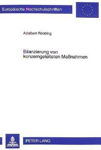 Book Cover for Bilanzierung Von Konzerngeleiteten Maßnahmen by Adalbert Rödding