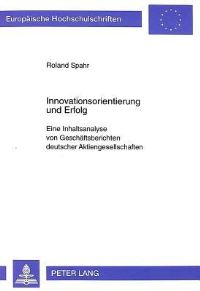 Book Cover for Innovationsorientierung Und Erfolg by Roland Spahr