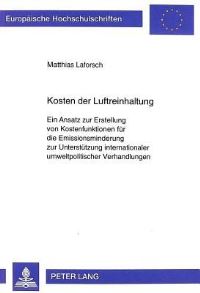Book Cover for Kosten Der Luftreinhaltung by Matthias Laforsch