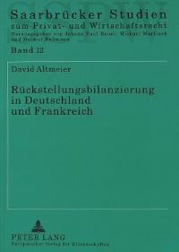 Book Cover for Ruckstellungsbilanzierung in Deutschland Und Frankreich by David Altmeier