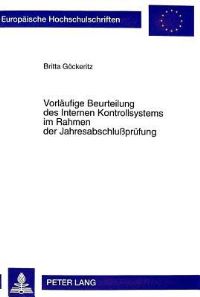 Book Cover for Vorlaufige Beurteilung Des Internen Kontrollsystems Im Rahmen Der Jahresabschlußprufung by Britta Göckeritz