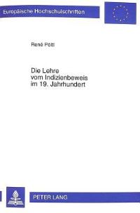 Book Cover for Die Lehre Vom Indizienbeweis Im 19. Jahrhundert by René Pöltl